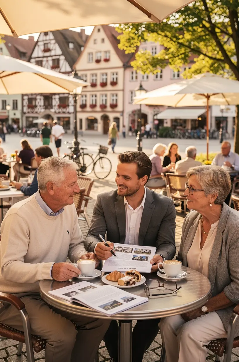 Nahaufnahme eines Vertragsdokuments für Immobilienkauf mit Unterschriftsbereich und Kugelschreiber